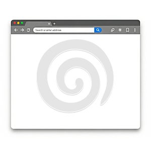 Web browser interface isolated on white background