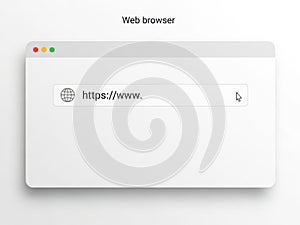 Web browser interface isolated on white background