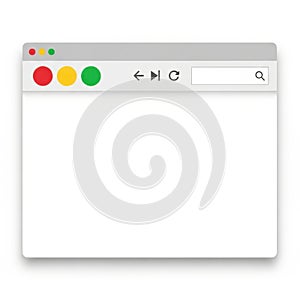 Web browser window icon isolated on white background