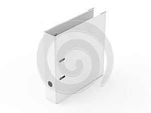 White binder folder isolated on white background