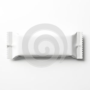 White candy wrapper isolated on white background