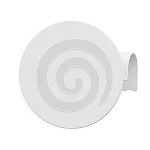 White circular object isolated on white background
