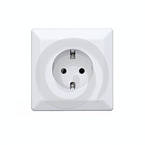 White European Electrical Power Socket Outlet Wall Mount with Transparent Background