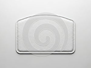 White leather patch isolated on white background
