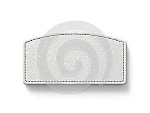 White leather patch isolated on white background