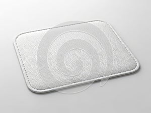White leather patch isolated on white background