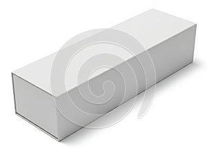 White rectangular box isolated on white background