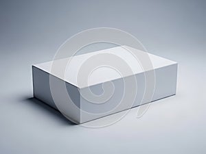 White rectangular box isolated on white background