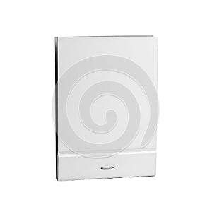 A white rectangular object with a small drawer on transparent background