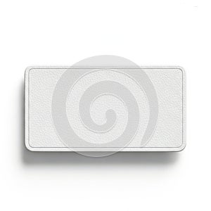 A white rectangular object with a smooth surface and a subtle shadow on a plain white background illustration
