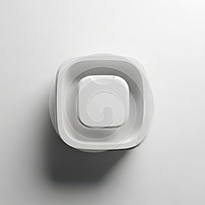 White square object isolated on white background