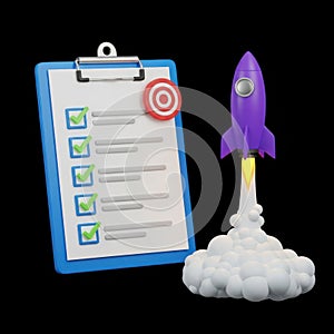 Checklist completed with rocket launch