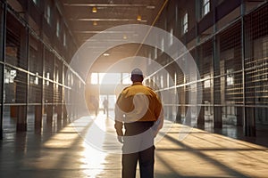 An image featuring a correctional officer in uniform, patrolling or interacting with inmates, highlighting their role in