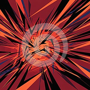 Image featuring sharp angular shapes in vibrant shades of red