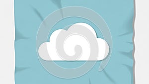 Image featuring a white cloud shape centered on a light blue backgroun