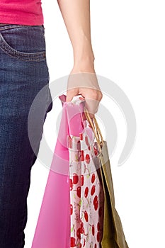 Image of female holding shoppingbags in her hand