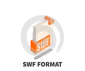 Image file format SWF icon, vector symbol.