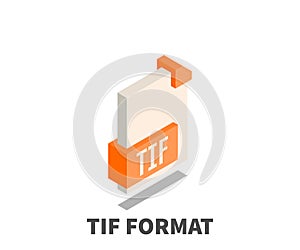 Image file format TIF icon, vector symbol.