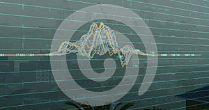 Image of finacial data processing over cityscape photo