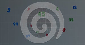 Image of financial connections over grey background photo