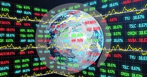 Finance and business data over earth.