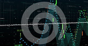 Image of financial data processing over black background