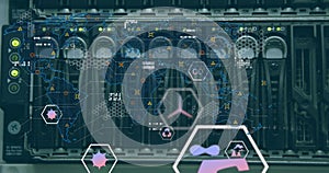 Image of financial data processing over computer server