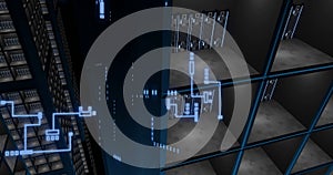 Image of financial data processing over computer servers