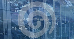 Image of financial data processing over computer servers