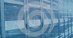 Image of financial data processing over computer servers