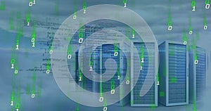 Image of financial data processing over computer servers