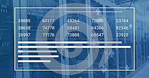 Image of financial data processing over computer servers
