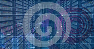 Image of financial data processing over computer servers