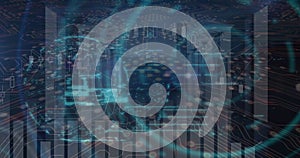 Image of financial data processing over digital screen