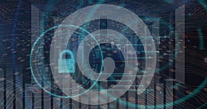 Image of financial data processing over digital screen