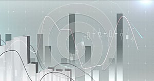 Image of financial data processing over grey background