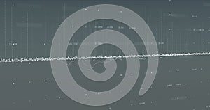 Image of financial data processing over grey background