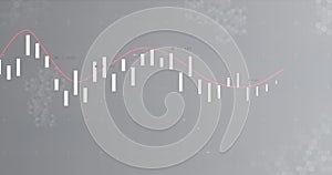 Image of financial data processing over grey background