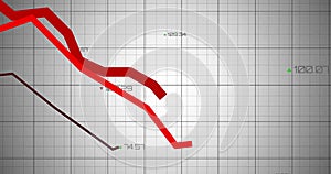 Image of financial data processing over grey background