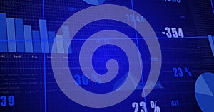 Image of financial data processing and statistics over grid