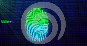 Image of fingerprint over data processing