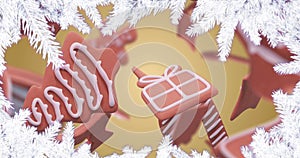 Image of fir tree over ginger bread