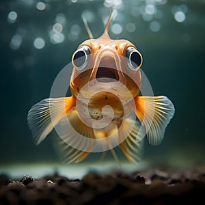 Image of a Fish with Wide Open Mouth and Big Eyes