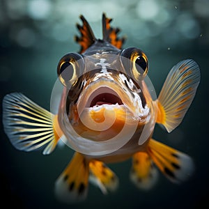 Image of a Fish with Wide Open Mouth and Big Eyes