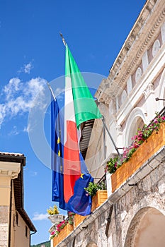 flag of Italy and Europe