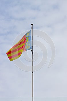 Image of the flag of the Valencian community, with copy space photo