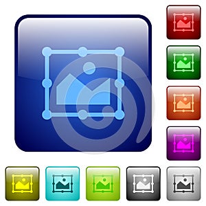 Image free transform color square buttons photo