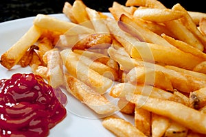 Image of french fries with ketchup