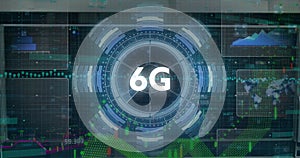 Image of 6g text and data processing over computer servers