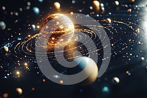 Image of galaxies, celestial bodies and starlight